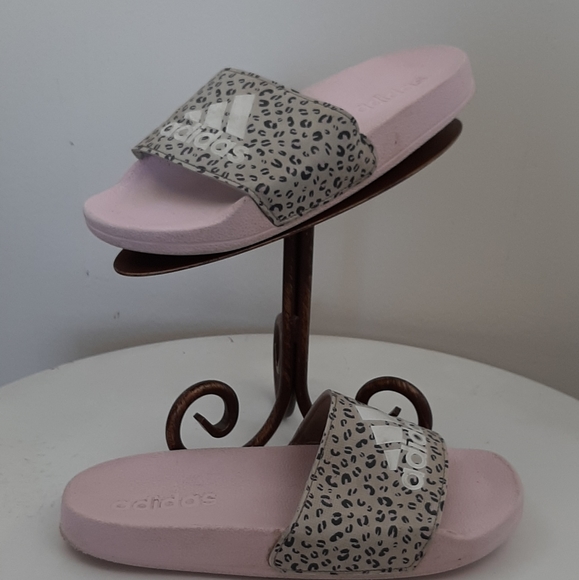 cheetah adidas slides